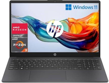 HP Laptop 15-fc0011sl, AMD Ryzen 3-7320U, RAM 8GB LPDDR5, SSD 256GB, Scheda Grafica AMD Radeon, Display 15.6” FHD SVA 250 Nits, Antiriflesso, Wi-Fi, 720p TNR Privacy Cam, Windows 11, Grigio lavagna
