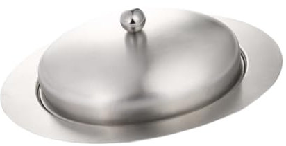 Cabilock Mantequera De Acero Inoxidable Caja De Mantequilla Con Tapa Bandeja Ovalada Para Servir Cocina