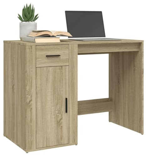 HEFZGDB Schreibtisch Sonoma-Eiche 100x49x75 cm Holzwerkstoff Gamer Schreibtisch Gaming Tisch Gaming Schreibtisch Schreibtisch Groß für Schlafzimmer Arbeitszimmer Wohnbereich Küche