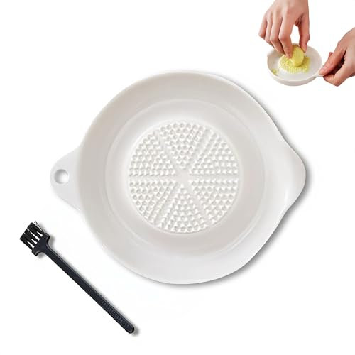 Rallador de Cerámica, Rallador de Jengibre de Cerámica, con Cepillo, Rallador de Ajos, Rallador de Frutas, Rallador de Verduras, Ideal para Rallar Jengibre, Ajo, Chocolate, Queso y Más