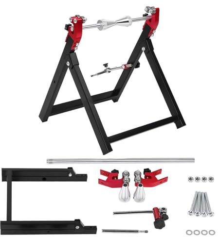 Radwuchtmaschine, 34.2 * 37.2 * 39 cm Wuchtbock Motorrad, Motorrad Zentrierständer aus Hochwertigem Metall, Auswuchten von Motorradrädern mit Sämtlichem Installationszubehör für 5 * 23 Zoll Reifen