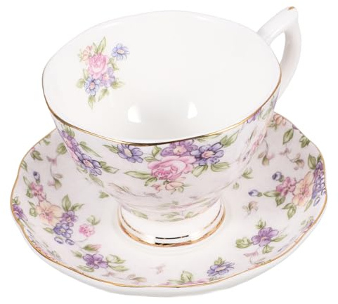 Cabilock Service à Thé avec Tasse à Café Porcelaine Fine et Plateau Vaisselle Élégante pour Café Lait