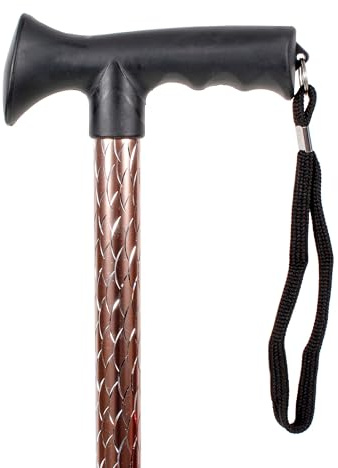 Adjustable Walking Stick Cane with Grip Ergonomic Handle for Men Women (Rose Gold)