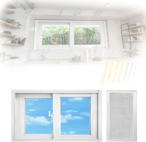 Basement Replacement Window Sliding Windows with ScreenWindows 22 24 26 28 30 32 34 36 38 40 Aluminum Bathroom Slider Window for Shed House Household Slider(White,36x18in)