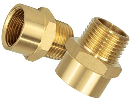 WATERBELINE 2PCS Metallo Ottone G1/2 Femmina A 1/2 Pollice Maschio Filettatura Tubo Adattatore Raccordo Per Impianti Idraulici E Irrigazione