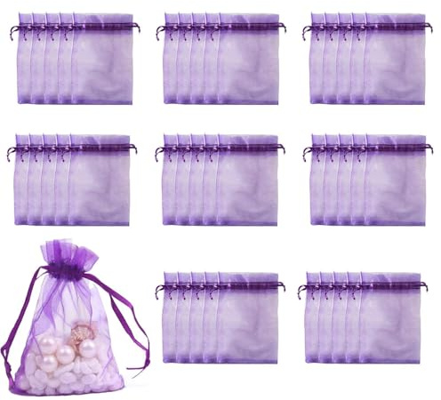 40 Pcs Empty Lavender Bags, Small Drawstring Pouch Small Mesh Bags Drawstring, Purple Jewellery Pouch Jewellery Gift Bag Applicable to Wardrobes Pillows and Shoe Cabinets