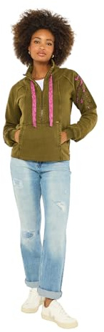 Joe Browns Women's Zip Up Funnel Neck Sweater Sweatshirt