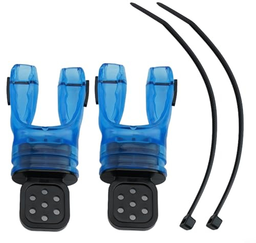 Yuanpgky Formbares Mundstück für Atemregler, 2 Stück, Silikon-Schnorchelbeiß mit doppeltem Anti-Leck-Design, lebensmittelecht und passend für die meisten Standard-Scuba (blau)