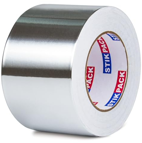 STIKPACK Aluminum Foil Tape 3 inch x 165ft (55 Yards) Heavy Duty HVAC Duct Tape for Ductwork – High Temperature Silver Foil Tape for Insulation, Metal Repair, Exhaust Sealing & Patching