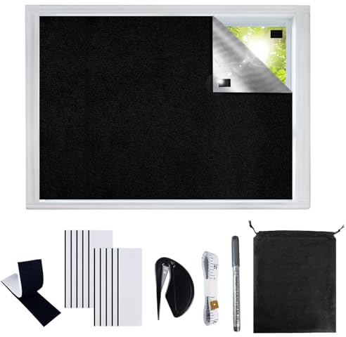 SUPEASY Verdunklungsrollo ohne Bohren, 100x147 cm, zuschneidbar für viele Fensterformen, 100% Blackout, Hitzeschutz & UV-Schutz, zum Kleben für Schlafzimmer, Kinderzimmer & Wohnmobil