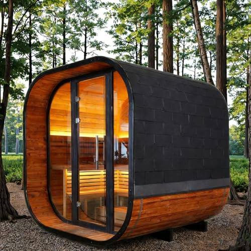 Infrarot-Sauna, 2-Personen-Heim-Sauna für den Innenbereich mit kohlenstoffarmen Heizpaneelen, digitales Steuerungssystem und Tür aus gehärtetem Glas für Entspannung und Wellness