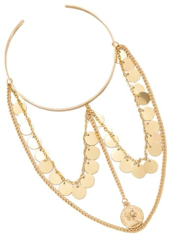 jojofuny Brazalete de Puño para Mujer en Metal Dorado Resistente Diseño Único, Joyas Brazo Superior Ideales para Cumpleaños y Navidad