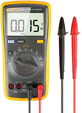 Fluke 15B+ Multimètre numérique True-RMS compact pour techniciens de maintenance sur site (plage: 600,0 mV)