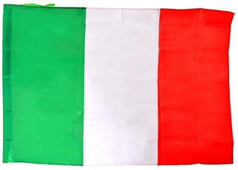 Ciao- Bandiera Italia in Tessuto con Asta, Verde/Bianco/Rosso, 90 x 60 cm, 22093