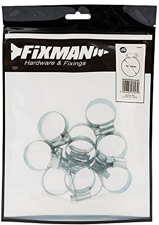 FIXMAN 578018 22–30 mm Schlauch Clips – Silber (10 Stück)