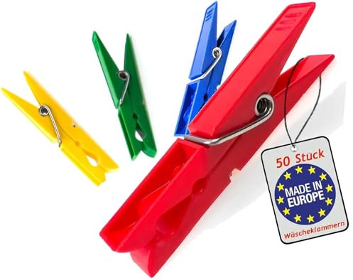 SILUK_ Wäscheklammern Klammern Wäscheklammer Kunststoff farbig (200) (50)