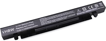vhbw Li-Ion battery 2200mAh (14.8V) black for laptop notebook Asus X452V, X452VP, X550C, X550CA, X550CC, X550CL, X550E, X550EA, X550L, X550LA