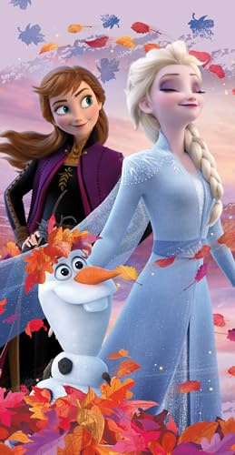BERONAGE Disney Badetuch Frozen die Eiskönigin - Dreamteam - Strandtuch 75 x 150 cm 100% Baumwolle Strandlaken Badelaken Handtuch Saunatuch Olaf Kristoff Sven Arendelle passend zur Bettwäsche