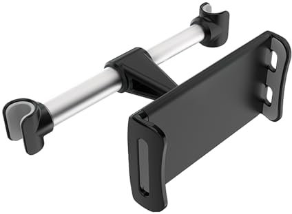 Homeet Soporte Tablet para Reposacabezas del Asiento Trasero, Base Ajustable 360° con Antideslizante para 4-11 Pulgada Tablets, Smartphones, Ipads, E-Reader【Plata】