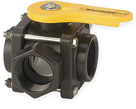 Banjo Polypropylene FNPT x FNPT Ball Valve, Lever, 2 Pipe Size