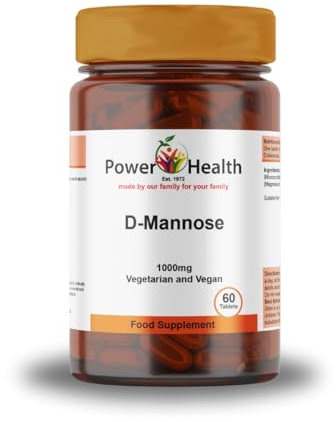 Power Health - 1000mg D-Mannose | 60 x 1000mg Tablets | D Mannose Tablets Daily Food Supplement | High Potency | Easy to Take