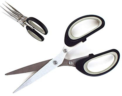 Dreistufige Küchenschere, robuste Küchenschere, Edelstahl, spülmaschinenfest, Mehrzweckschere zum Schneiden von Huhn, Geflügel, Fisch, Fleisch, Kräuter, Lebensmittelschere, scharfe Kochschere (Schere)