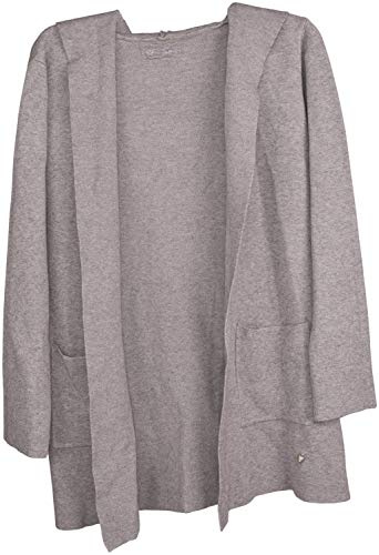 styleBREAKER Cardigan Lungo Donna in Maglia fine con Cappuccio e Tasche | Made in Italy, modello aperto senza chiusura, lungh. 72 cm, maniche 60 cm, taglia unica (vestibilità 34-42).
