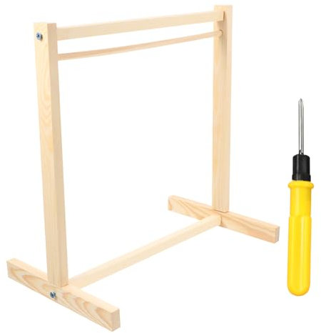 Milisten Puppenkleiderschrank Puppenmöbel Kleiderständer Holz Wäscheständer Kleiderbügelhalter Garderobenständer für Puppenkleider Puppenhaus Miniatur Zubehör Kinder Größe L