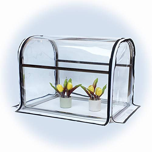 LIANGLIANG Serra a Casetta Giardinaggio, Acciaio Inossidabile Tubo Quadrato, Parete Tubo 0.4MM, Balcone Mini Pianta Fiori Copertura Antipioggia (Color : Chiaro, Size : 120x40x50)