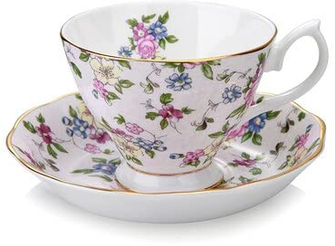 Crysdaralovebi Lot de tasses à café en porcelaine anglaise de luxe Tangshan en céramique