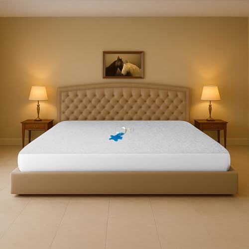 SGI bedding Waterproof Short Alaskan King 80 x 108 Extra Large Bed Mattress Pad Cover, 15 Deep Pocket, Soft Noiseless & Breathable Fitted Sheet Style Mattress Protector – White