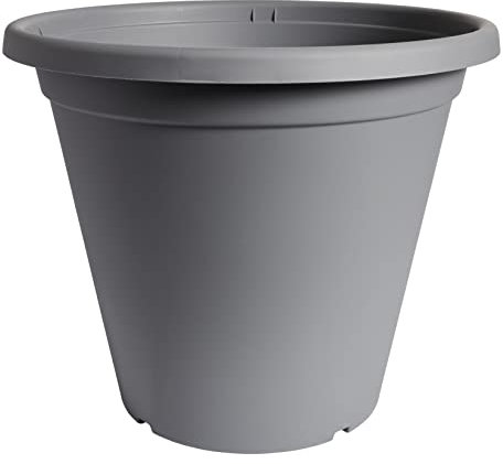 Clever Pots Kunststoff-Pflanztopf, 50cm Außen- oder Innentopf mit Entwässerungslöchern, leichtes und wetterfestes Pflanzgefäß für Blumen und Pflanzen, ideal für Garten, Terrasse & Veranda, Holzkohle