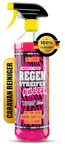 WOSHUP! High Power Wohnwagen Reiniger Regenstreifen Killer Xtra Skin Schutzfilm 1000 ml Regenstreifenentferner für Wohnwagen, Wohnmobil, Boot, Anti Regenstreifen (1 Liter)