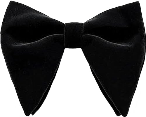 Nœud papillon pré-noué en velours pour homme, Noir , taille unique