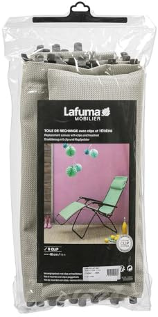 Lafuma RT - R Clip Batyline Iso, Seigle II - Ersatzbezug für Relaxsessel - Grau - Lounge Chair - CHAIR - Stuhl - Entspannen, Sonnenbaden - Outdoor - Kopfstütze