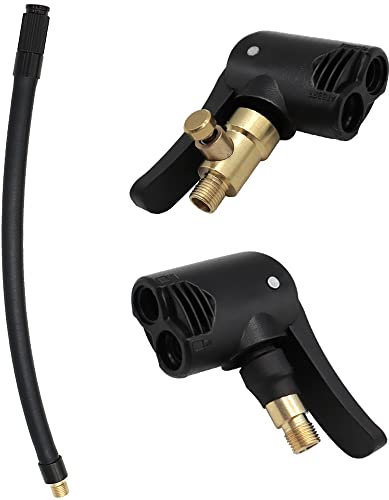 YDHfdc 2 Stück 8mm Air Chuck Reifenfüllschlauch Hebelstecker Reifenfüller mit 20cm Reifenfüller Schlauch Messing Autoventil Adapter für Auto Fahrrad Motorrad