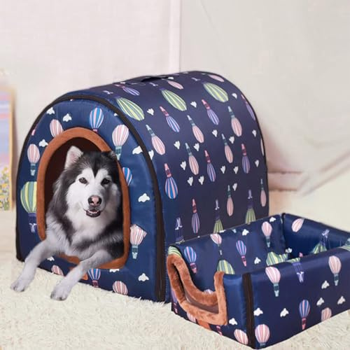 DG Catiee Hundehütte für große Hunde, Größe XL, für große und mittelgroße Hunde, für drinnen und draußen, Größe XXXL, 105 x 80 x 78 cm, K)
