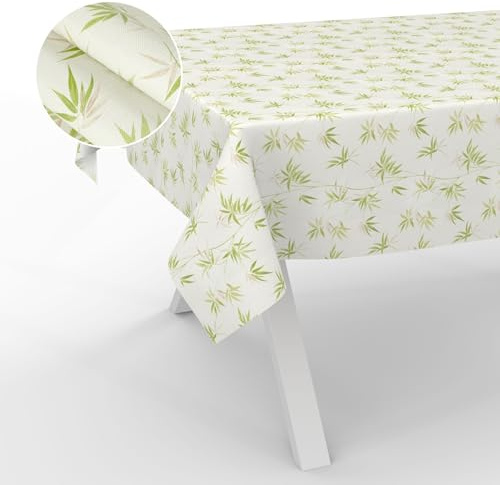 ANRO Wachstuch-Tischdecke Tischdecke abwaschbar Wachstuch Garten-Tischdecke Outdoor Indoor 200x140cm Schnittkante Bambuk Wachstuchtischdecke Wachstischdecke wasserabweisend Gartentischdecke