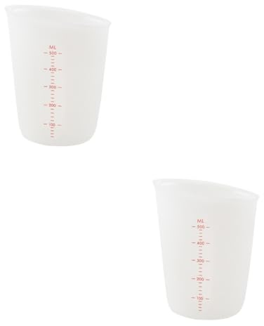 ABOOFAN 2pcs Measuring Scale Medication Cup Milk Food Silicone Beaker Visible Graduations Easy to Clean Precise Dosage for Lightweight Portable