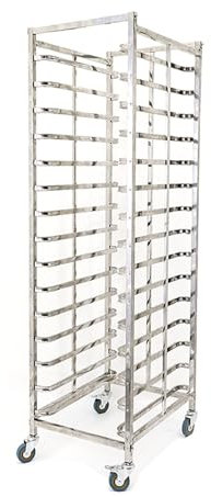 LVLDAWA Aluminum Bakery Rack, Mobile Pan Racking Trolley Storage Cooling Rack, Food Trays Cart With Casters For Kitchen, Dessert Shop, Trays Not Included (Color : Silver, Size : A-60X46.5X167CM)