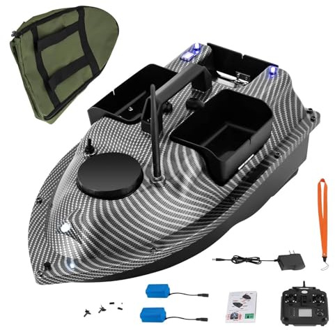 IOENC GPS RC Fishing Boat 2.4GHz High Speed Bait Boat,Remote Control,500M Range Motor System for Long-Range Bait Deployment, with 12000mAh Lithium Battery, 4.41lbs Load Capacity,for Fishing (Grey)