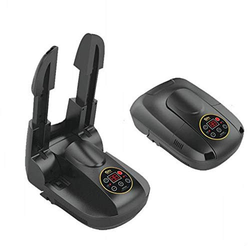 LJPZYOY Secador de Zapatos eléctrico y Desodorante de ozono, esterilizador secador de Zapatos/Botas con Controles Digitales, Temporizador telescópico Plegable de desinfección (27x10 cm) - Negro