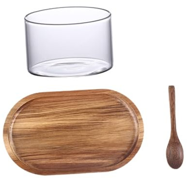 Alipis 1satz Servierbrett Akazienholz Mit Glasbecher Und Für Kaffee Milch Und Snacks Teiliges Set Für Servieren
