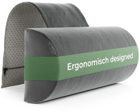 Nackenrolle für Sessel mit Gegengewicht (100% Memory Schaum), Nackenkissen Sofa Couch hängend, Nackenstütze für Kopfteil Bett, Kopfkissen für Liegestuhl, ergonomisches nackenkissen, nackenrolle