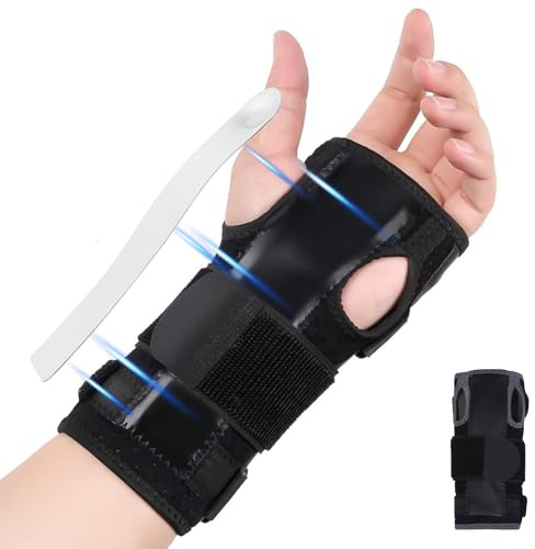 ZOCONE 1 Pieza Muñequera Tunel Carpiano para Hombre y Mujer Muñequera Tendinitis con Ferula Aluminio, Ferula Tunel Carpiano Ajustable Wrist Support para Esguinces Torceduras Artritis