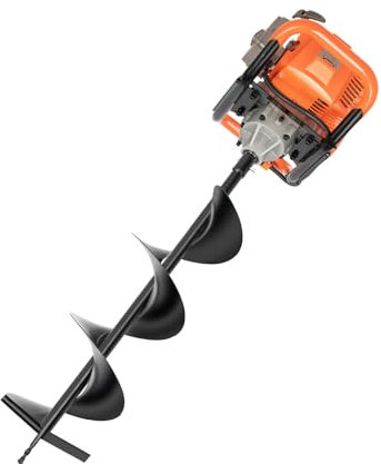 DSYOGX 71CC Petrol Engine Earth Auger with 3 Drill Attachments in Varying Sizes, 2 Stroke Petrol Air-Cooled Single Cylinder Earth Auger Fence Post Hole Borer, with 4 6 8 Bit