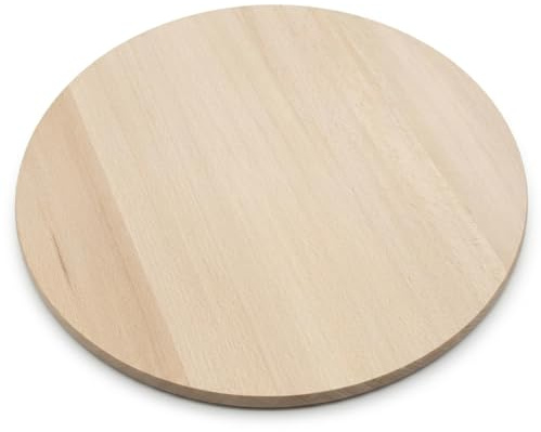 PEEWIT Tabla de cortar redonda de madera de haya Ø 40 cm – tabla grande de cocina para pizza, servir y cortar, madera maciza natural, resistente y duradera