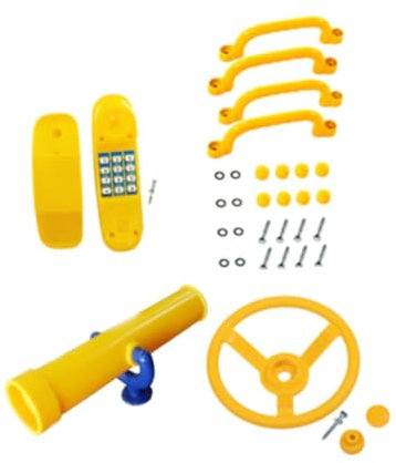 F Fityle Kids Playground Accessories, Pirate Ship Parts, Steering Wheel Outdoor Playset Swingset Attachments for Backyard Playhouse, Yellow