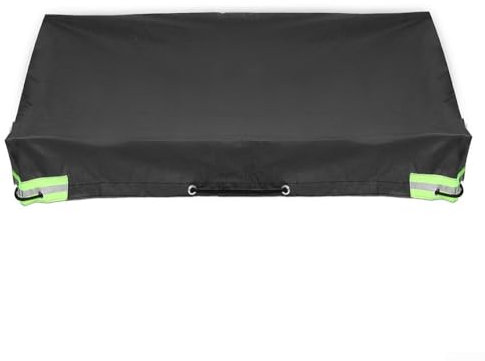 Campinganhänger-Abdeckung, robuste Plane, 420D-Plane, Anhängerabdeckung, mit reflektierenden Streifen, für Campinganhänger und verschiedene Gegenstände (208 x 114 x 13 cm) (schwarz)