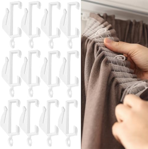 50 PCS Curtain Rail Gliders,Curtain Hooks Track Gliders Rail Sliding Hooks for Track Window, Shower